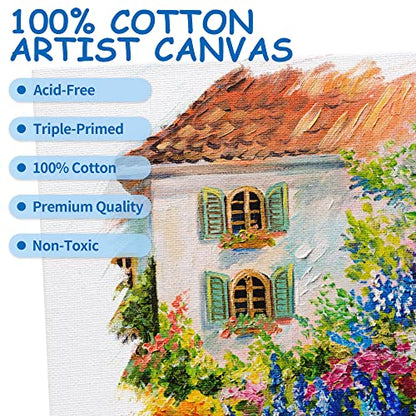 FIXSMITH Canvas Boards for Painting 4x6 Inch, Super Value 24 Pack Mini Canvases, White Blank Canvas Panels, 100% Cotton Primed, Painting Art Supplies - size: 4"×6"