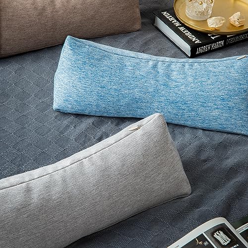 Buckwheat Neck Support Pillow Cervical Neck Cylinder Bolster Pillow,Buckwheat Hulls Adjustable Roll Pillow,Neck Pain Relief for Back and Side Sleepers Round Pillows for Lunch Break blue, 6*15 inch - color: Blue