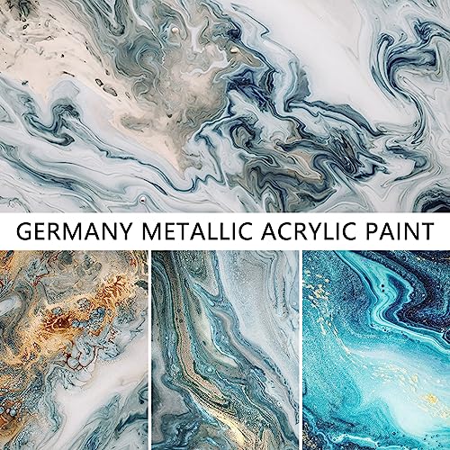 Metallic Acrylic Paint -Blue Planet High Brightness Glitter Pigment-Art Craft for Artists & Painters, Canvas Halloween Pumpkin Ceramic Rock Painting (Cosmic Planet) - color: Cosmic Planet