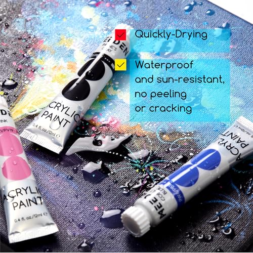 MEEDEN Beginners Acrylic Paint Set: 12 Colors 12ml/0.41 fl oz | Heavy Body Art Craft Paints - Non-Toxic Rich Pigment Hobbists Halloween Pumpkin Painting for Adults on Canvas Wood Fabric - color: 12 Colors