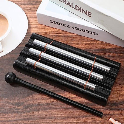 Classroom Chime Meditation Chimes Trio Teacher Three Tone Hand Bell for Management Mindfulness Percussion Instrument Reminder with Mallet Storage Bag for Prayer Teacher Gift Eastern Music Yoga