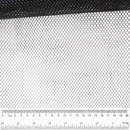 Black Polyester Mesh Fabric 29 x 59 Inch Slight Stretch Netting Cloth for Backpack Pockets, Straps, Shopping Bags, DIY Clothes & Crafts