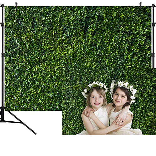 9X6FT Grass Wall Backdrop Nature Theme Green Leaves Backdrops Lawn Grass Photography Studio Props Backgrounds Party Decoration Banner Photoshoot Photo Booth Vinyl Backdrop PCK41A - size: 9X6FT
