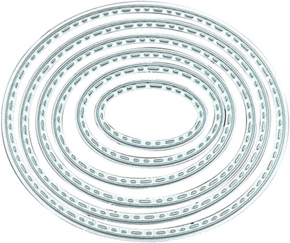 Metal Die Cutting Dies for DIY Scrapbooking Photo Album Decorative Embossing Folder Stencil (6Pcs Oval) - style: Oval