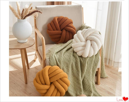Ball Pillow,Brown Round Throw Pillow 11.8 Inches - color: Brown Ball