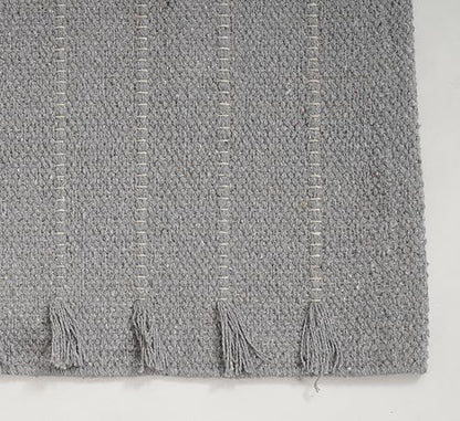 Indian Handmade 100% Organic Cotton Yoga Mat, Hand Woven Rug, Yoga Mat For Everyday Fitness at Home Comfortable Foldable Long Mat - color: Light Gray