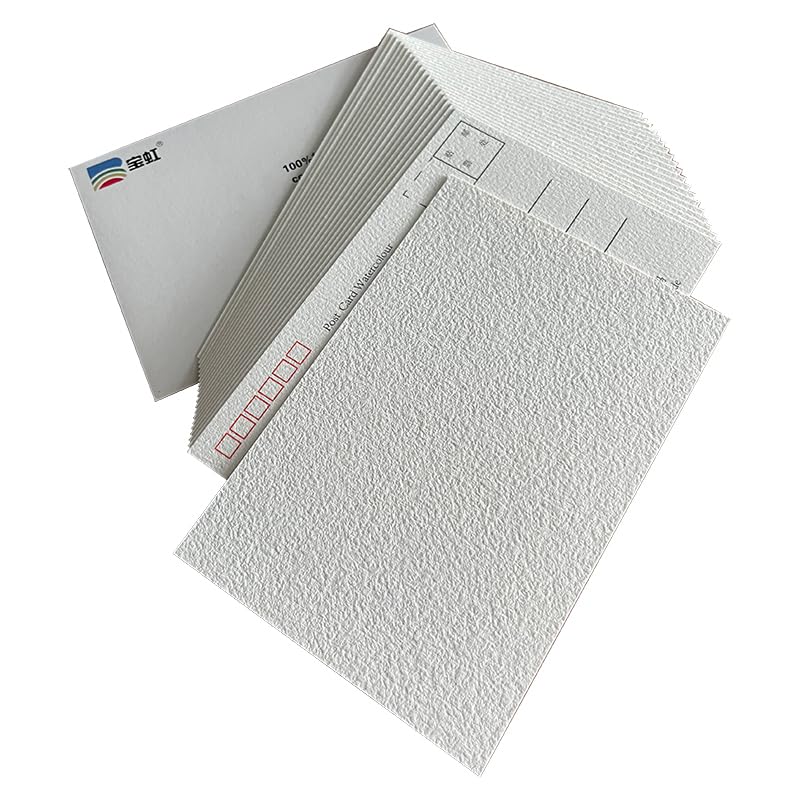 BHPAI Master Watercolor Postcards 20 100% Cotton 300g Blank Cards Colored Pencils Hand-Painted DIY Holiday Greeting Card Thank You Letter Christmas Birthday Wishes (Mailing Available