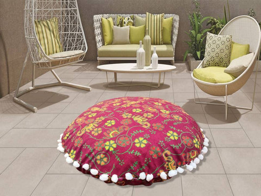 18 Inch Floor Pillow Case “Cover Only” Mediation Cushion Cover Pouf Cover for Home Decorations Sofa Couch Bed Chair Living Room Throw Pillow Covers Round Cushion Cases (Without Filler) - color: Poufmdc37, size: 18" x 18" (Pack of 1)