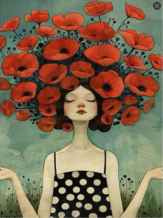 Cute Girl Paint by Numbers Kit for Adults Beginners，Flowers Paint by Number Kits On Canvas, DIY Acrylic Watercolor Oil Colorful Painting by Number for Adults Without Frame for Home Decor 16 x 20Inch - color: GM29