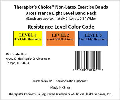 Therapist’s Choice® Professional Non-Latex Resistance Bands for Upper and Lower Body Exercise Workouts, Physical Therapy, Lower Pilates, and Rehab, 25 Yard (75 Feet) Roll Bulk Roll - size: 3 Pack