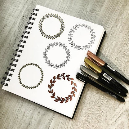 Zebra Pen, Metallic Brush Pens, Gold, Silver, and Rose Gold Ink, Medium Brush Tip Mimics Artist’s Paint Brush for Calligraphy and Lettering, Acid-Free Ink for Light and Dark Paper, 3-Pack (01603) | Acid-Free, Metallic Gold, Silver and Rose Gold Ink, Brush