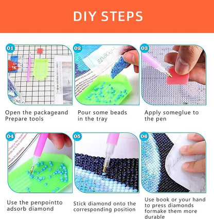 Axquilon Inspirational Diamond Art Kits for Adults 16x12inch | Diamond Painting Kits for Beginners, 5D Daisy Round Full Drill Gem Art for Adults, Paint by Diamonds Pictures DIY Crafts Kits - color: Daisy