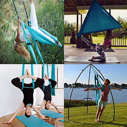 Aerial Yoga Swing Set, Ultra Strong Hammock Trapeze Extension, Antigravity Ceiling Hanging Sling Inversion Exercises - color: Bright Purple