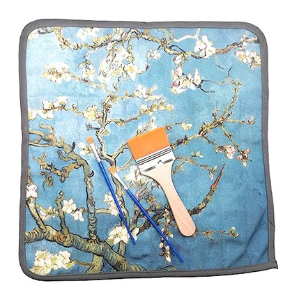 Funny live Paint Brush Holder Art Supplies, Artist Paint Brush & Storage Organizer Roll-Up Case Bag, Protect Acrylic Oil Watercolor Paintbrushes (Almond Blossom 20 Slot Pockets) - color: Almond Blossom 20 Slot Pockets