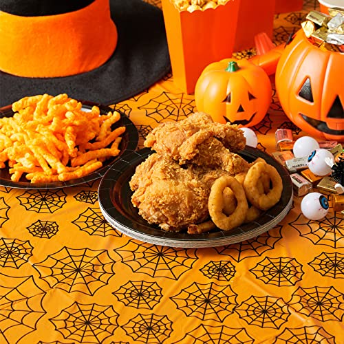 MATICAN Spider Web Plastic Table Covers - 6-Pack Disposable Table Cloths, 54 x 108 Inches, Halloween Party Decorations - color: Spider Web