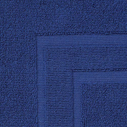 Glamburg Premium Cotton 20x32 inch 2-Pack Bath Mats - 100% Ringspun Cotton - Luxury Hotel & Spa Quality - 800 GSM - Durable Soft Highly Absorbent - Machine Washable - Navy Blue - color: Navy