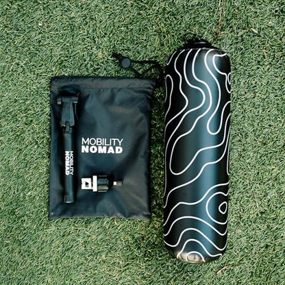 Inflatable Travel Foam Roller for Muscle Recovery and Mobility - color: Topo Black