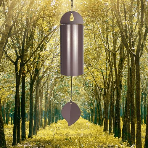 Deep Tone Wind Chimes for Outside, 26-Inch Memorial Serenity Bell - size: Bronze