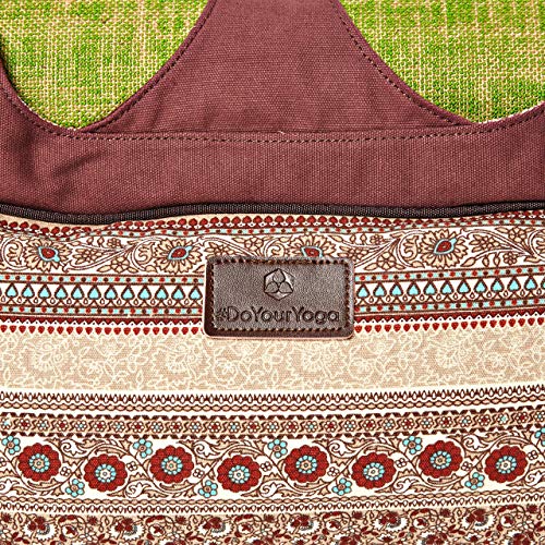 #DoYourYoga Full-Zip Extra Large Yoga Mat Tote Bag with Multi-Functional Storage Pockets for Sports Gym Pilates »Vimalaa« - color: BrownStyle