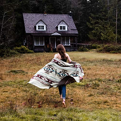 Inca Aztec Throw, Queen, King Blanket | Southwest Indian Navajo Boho Style | Native Cover for Camping, Bedding, Couch, Vanlife | Faux Alpaca, Lightweight, Hypoallergenic (Pachamama Brown, Queen) - color: Pachamama Brown, size: Queen