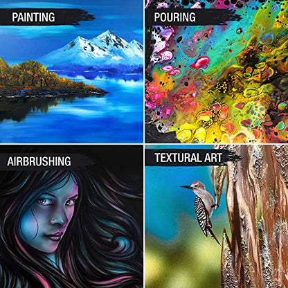 U.S. Art Supply Long Stretched Canvas for Painting 6x18 inch Gallery Depth 1-1/2" Thick, 3-Pack - 12oz Acrylic Gesso Triple Primed, Professional Artist Quality, 100% Cotton - Pouring, Oil Paint - size: 6" x 18"