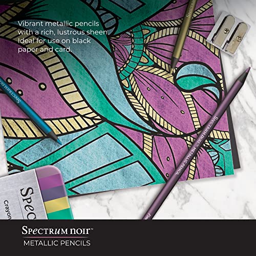 Spectrum Noir Metallic Art Sketching Drawing Colouring Pencils, Multicolours, Pack of 12