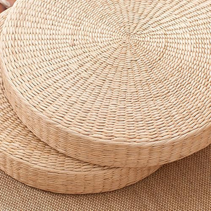 Japanese Round Floor Seat Cushion, Padded Knitted Straw Tatami Floor Cushion, Meditation Mat Prayer Pillow for Kneeling 40cm - size: 40cm