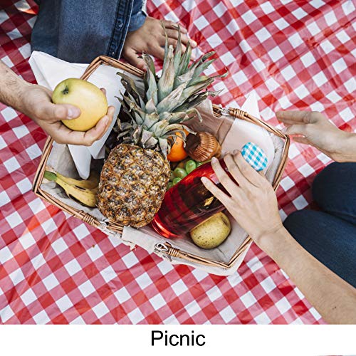Neatiffy 54 x 108 Inch 6 Pack Rectangle Plastic Table Cloth Picnic/Camping/Party/Banquet Table Cover Disposable/Reusable Tablecloths (Red Checkered) - color: Red Checkered