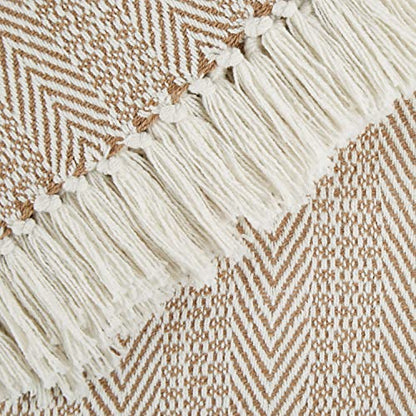 DII Herringbone Striped Collection Cotton Throw Blanket, 50x60, Gray - color: Gray, size: 50x60"