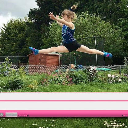 Air Mat Tumble Track, Gymnastics Mats Tumbling Track with Electric Air Pump for Home Use Cheerleading Training Kids Gym Yoga - color: Pink, size: 20ftx3.3ftx4inch