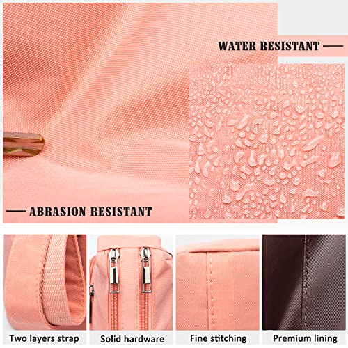 VOLGANIK ROCK RFID Purses for Women Fabric Nylon Multi Pocket Crossbody Bag Ladies Travel Handbag - color: Pink, size: Large