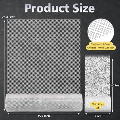 Sculpting Wire Mesh Roll for Art Crafts, Clay Sculpture (15.7 X 316.8 Inch) | Aluminum Wire Mesh, Moldable Sculpting Mesh, Craft Wire Mesh for Sculpture Projects, DIY Home Decoration - size: 15.7 X 316.8 Inch
