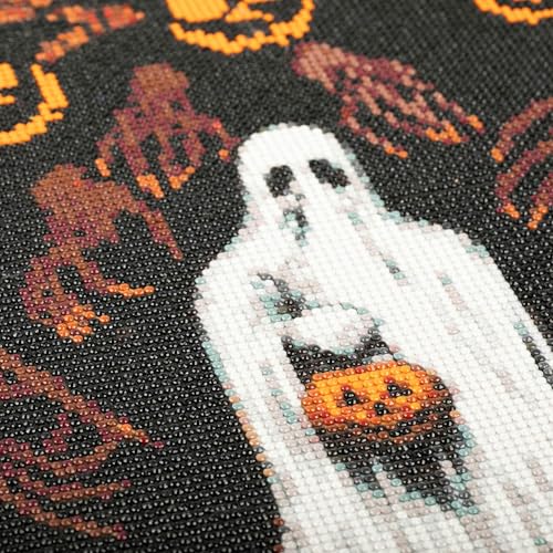 Modern Merch Diamond Art Halloween, Scary Monster and Ghost Diamond Dots for Adults, Jewel Art Painting Kits, Gem Arts and Crafts for Adults, Round Drill 12x16 - color: Halloween Ghost