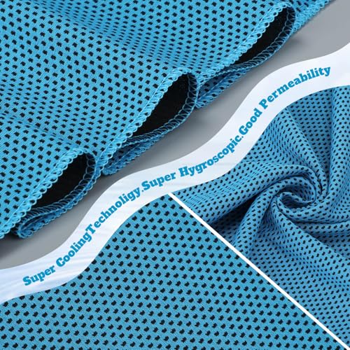 Honoson 30 Pack Cooling Towels for Neck and Face, 27 x 16 in, Light Blue - color: Light Blue