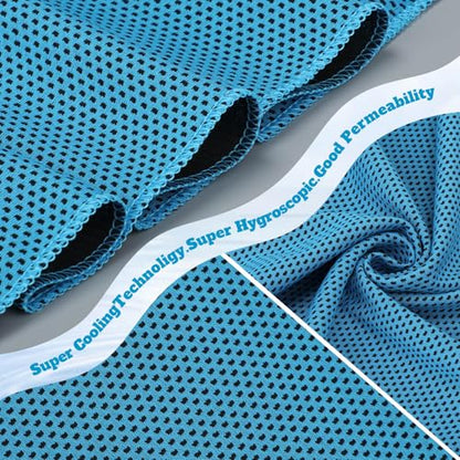 Honoson 30 Pack Cooling Towels for Neck and Face, 27 x 16 in, Light Blue - color: Light Blue