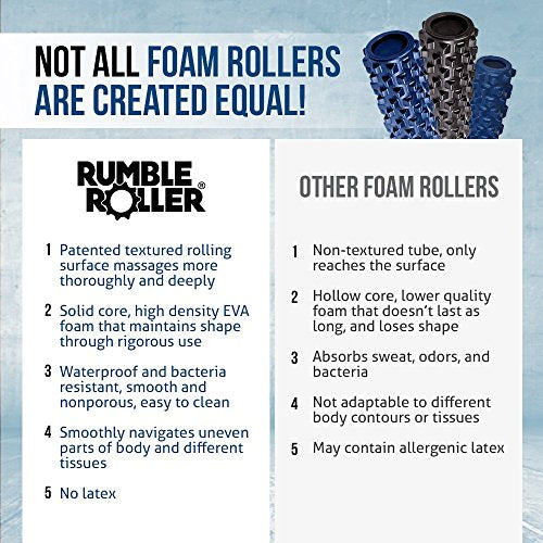 RumbleRoller Extra Firm Foam Roller Deep Tissue Massage Roller for Muscle Recovery (31 Inches Full Size) - size: Extra Firm, 31x6 Black