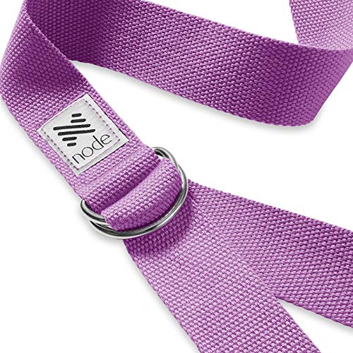 7-1/2' Yoga Strap for Stretching, Woven Cotton Blend Yoga Strap with Adjustable D-Ring Buckle for Exercise, Therapy and Fitness - color: Purple
