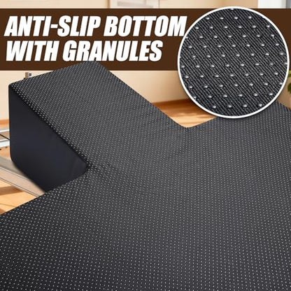 TOBWOLF Pilates Wedge Cushion, Non-Slip Workout Wedge for Reformer | Removable Wedge Mat, 13.5° Incline, Prenatal Support, Beginner Friendly, Home & Studio, Easy-Clean PU Leather