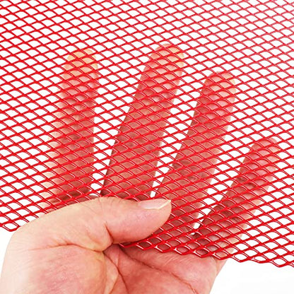 AggAuto Universal 40"x13" Car Grill Mesh 4x8mm Rhombic Hole Red | Aluminum Alloy Automotive Grille Insert Bumper, One of the Most Multifunctional Shape Grids 100x33cm - size: 4x8mm Rhombus - Red