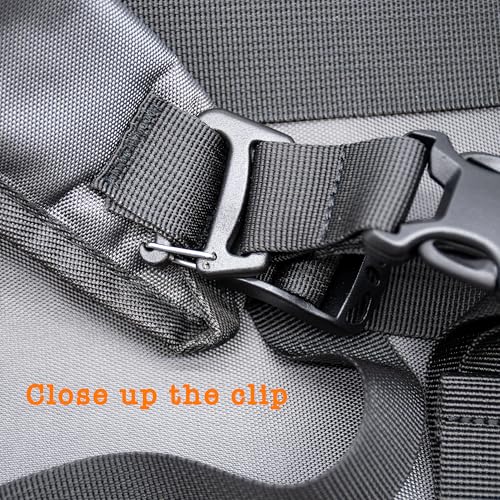 33” Long Tactical Backpack Straps with Quick Release Buckle, Heavy Duty Adjustable Attachment Straps, Tightening & Add On Belt for Sleeping Bag, Tent, for Hiking, Cycling – 2 Pack Black