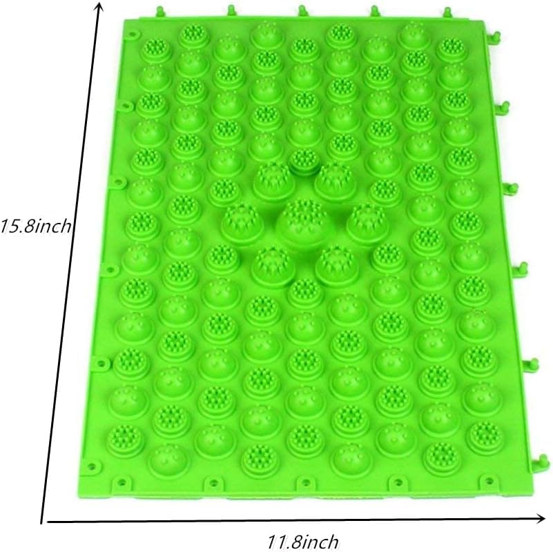 Foot Massage Mat Acupressure Mat Reflexology Walking Toe Plate Massage Pad Bathroom Yoga Anti-Slip Outdoor Game 4PCS (Green) - color: Green-4pcs