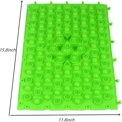 Foot Massage Mat Acupressure Mat Reflexology Walking Toe Plate Massage Pad Bathroom Yoga Anti-Slip Outdoor Game 4PCS (Green) - color: Green-4pcs