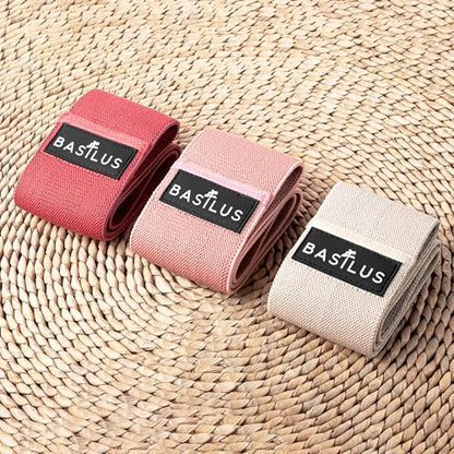 3-Pack Fabric Resistance Bands for Legs & Glutes – Exercise Bands for Workout, Strength Training, Yoga, Pilates & Fitness - color: Peach Cream, Blush Dune, Lost Cherry