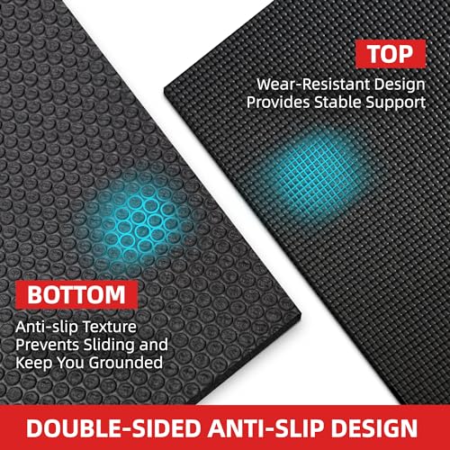 GymCope Extra Large Exercise Mat 10'x6'/9'x6'/8'x6'/7'x5'/6'x4' (8mm) - color: 7'x5'x8mm-Black