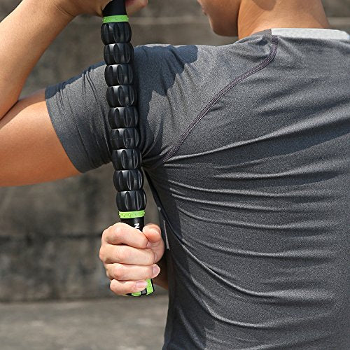 Idson Muscle Roller Stick for Athletes- Body Massage Sticks Tools Massager for Relief Muscle Soreness,Cramping and Tightness,Help Legs and Back Recovery,Black Green - color: Black Green
