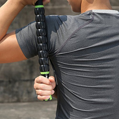 Idson Muscle Roller Stick for Athletes- Body Massage Sticks Tools Massager for Relief Muscle Soreness,Cramping and Tightness,Help Legs and Back Recovery,Black Green - color: Black Green