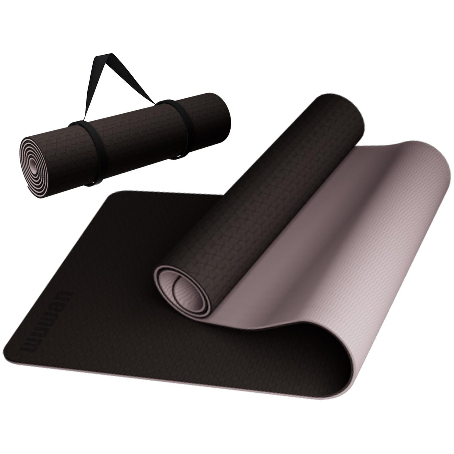 10mm0.4"TPE Yoga Mat Thick Wide Large for Home Workout Carrying Strap | Non Slip Exercise Mats Cushioned Joint-Friendly Stable,76"x28"Extra long Tapis Entrainement Au Sol Fitness,Pilates Gym Travel - color: brown