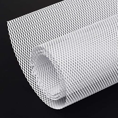 AggAuto Universal 40"x13" Car Grill Mesh 4x8mm Rhombic Hole White | Aluminum Alloy Automotive Grille Insert Bumper, One of the Most Multifunctional Shape Grids 100x33cm - size: 4x8mm Rhombus - White