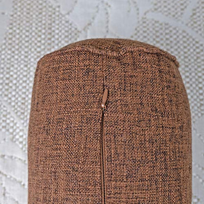 Neck Roll Pillow - color: Brown (Linen)