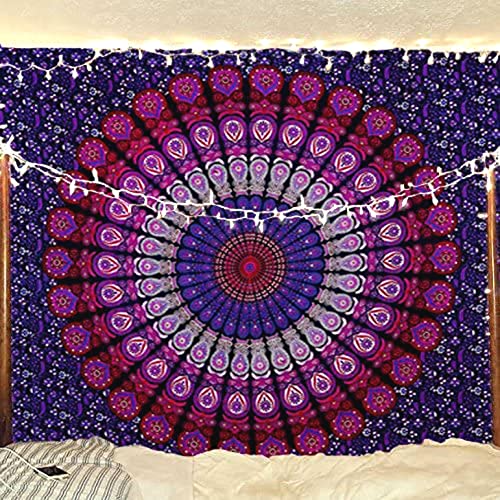 raajsee purple Tapestry- Best Mandala Wall Hanging- Mandala Tapestry For Bedroom Aesthetic-Size Medium (52x60 Inches / 132x152 Cms) - color: Purple, size: 60"L x 52"W